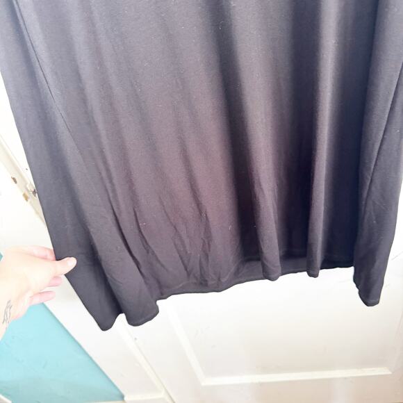 Eileen Fisher Black Classic Sleeveless Swing Dress Viscose Lycra Back Detail M - Picture 6 of 11